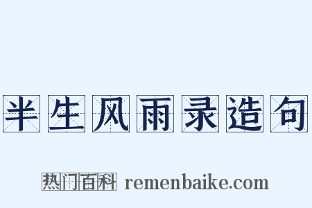 半生风雨录造句是什么意思的图片
